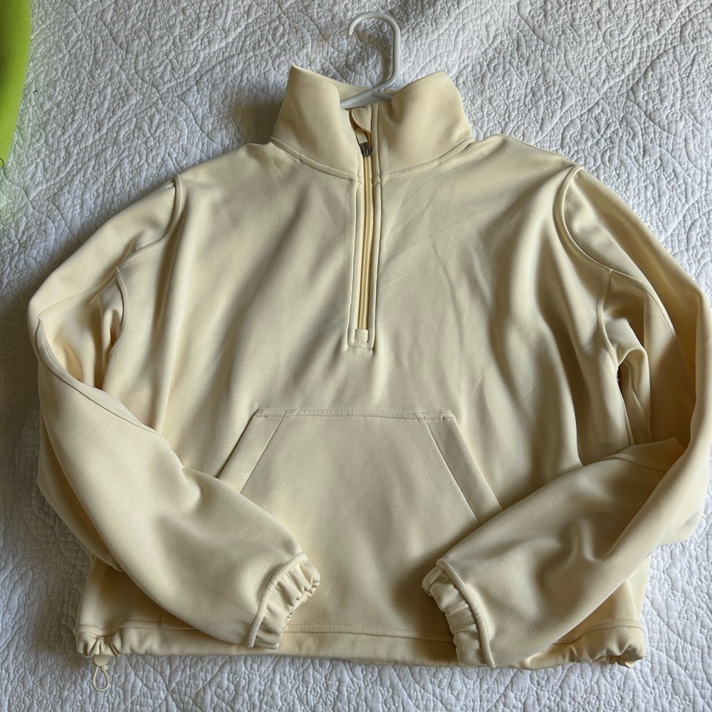 lululemon athletica butter Cream Quarter-Zip Sweater